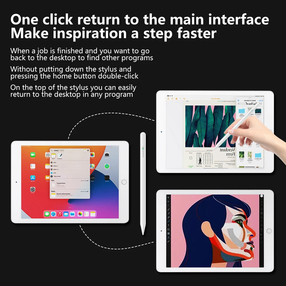 For iPad Pencil Apple Pen Stylus for Apple Pencil 2 1 for iPad Pro 2024 Air 4 5 2021 Pro 11 12.9 2018-2022 10.2 Mini 5 Touch Pen