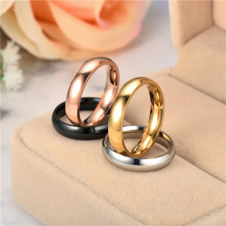 6mm Polished Stainless Steel Minimalist Wedding Ring