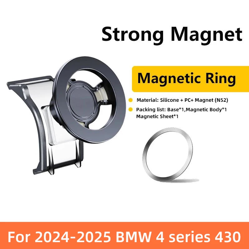 Car Phone Holder For 2024 2025 BMW 4 Series 430i Air Vent Exclusive Base GPS Stand Magnetic Charger Interior Accessories