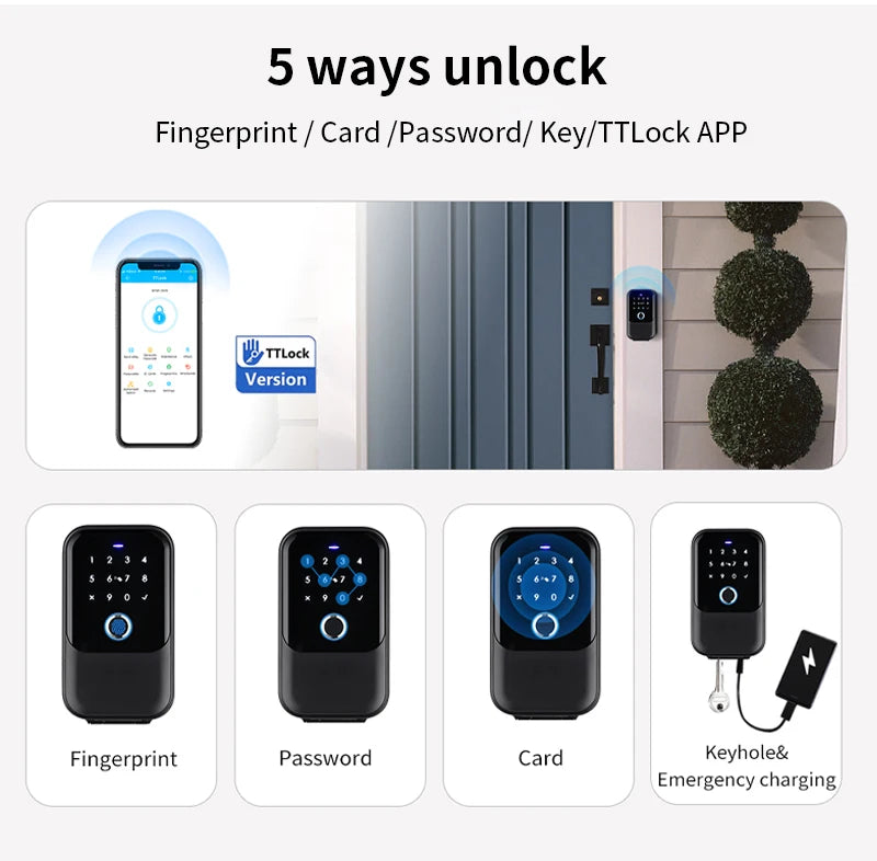 Waterproof Key Safe Box Smart Fingerprint Storage Secret Key Safety Box Tuya or TTlock App Bluetooth to WiFi Hub Unlock Padlock