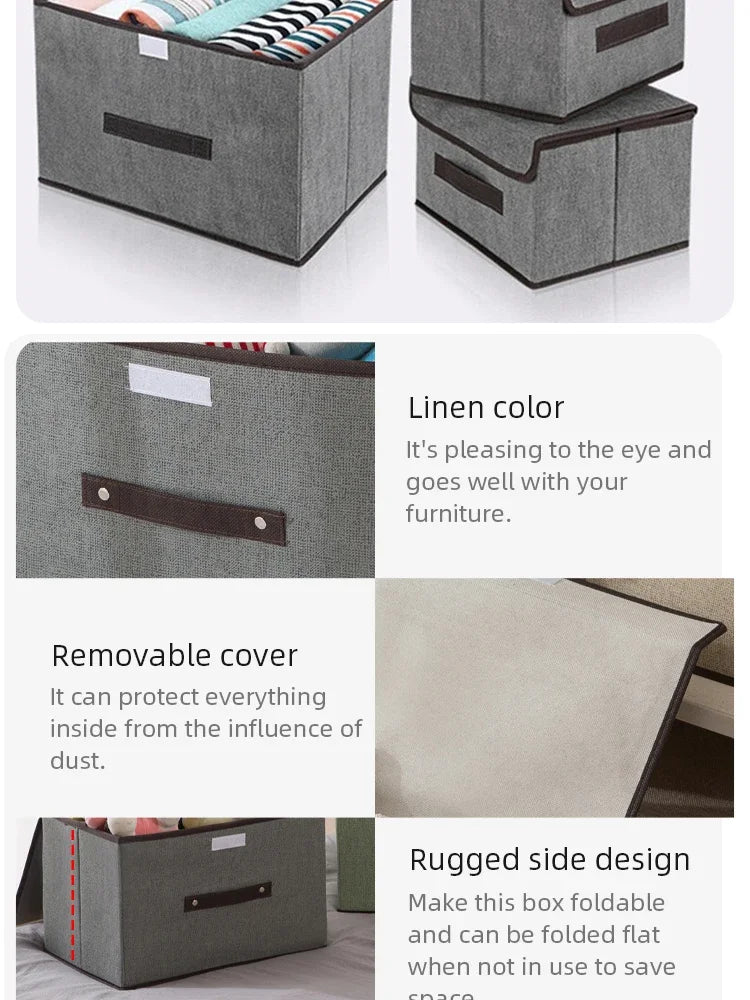 Shadow Gray Foldable Non-Woven Fabric Storage Organizer