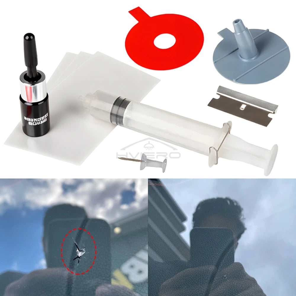 Car Windshield Repair Resin Kit Tools Windscreen Break Scratch Restoration Protective Stickers Glass Cleaner Care No Trace Wash