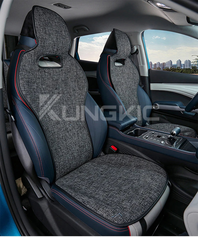Para BYD Atto 3 Yuan Plus Tang Dolphin EV 2021 2022 2023 2024 2025 Almofada de Linho Respirável Tapete Protetor de Assento de Carro Acessórios