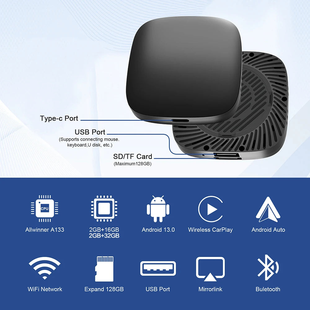 CarPlay Smart Box CarPlay For Netflix For YouTube car intelligent systems Wireless Android Auto Box Wireless Carply Android Auto