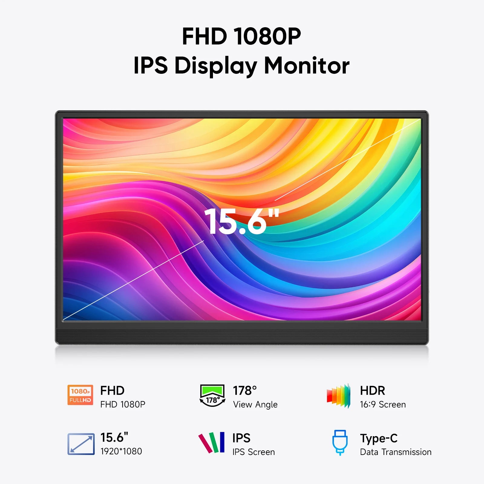 Dopesplay 15.6 inch Portable monitors For Laptops FHD IPS 1080P External Screen Extender for MAC Windows Phone Games Extended