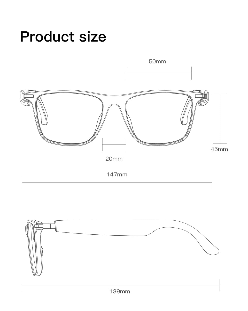 Smart Glasses with AI Translator Bluetooth Glasses Hands-Free Music & Calls Outdoor Sports Headphones for Men and Women