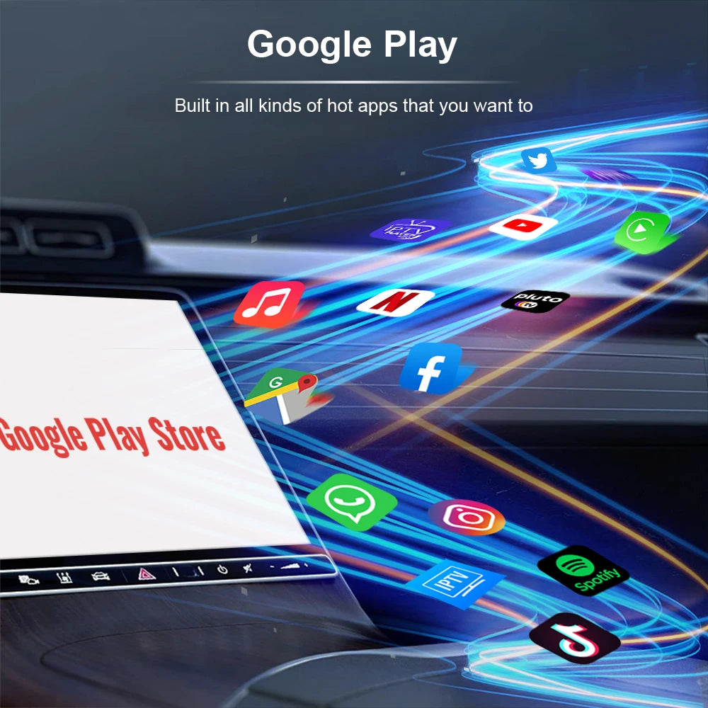 XUDA Android14 Wireless CarPlay/Android Auto 3in1 NEW CarPlay Ai Box  4Cores 4GB RAM+64GB ROM Plug and Play Stable Transmission