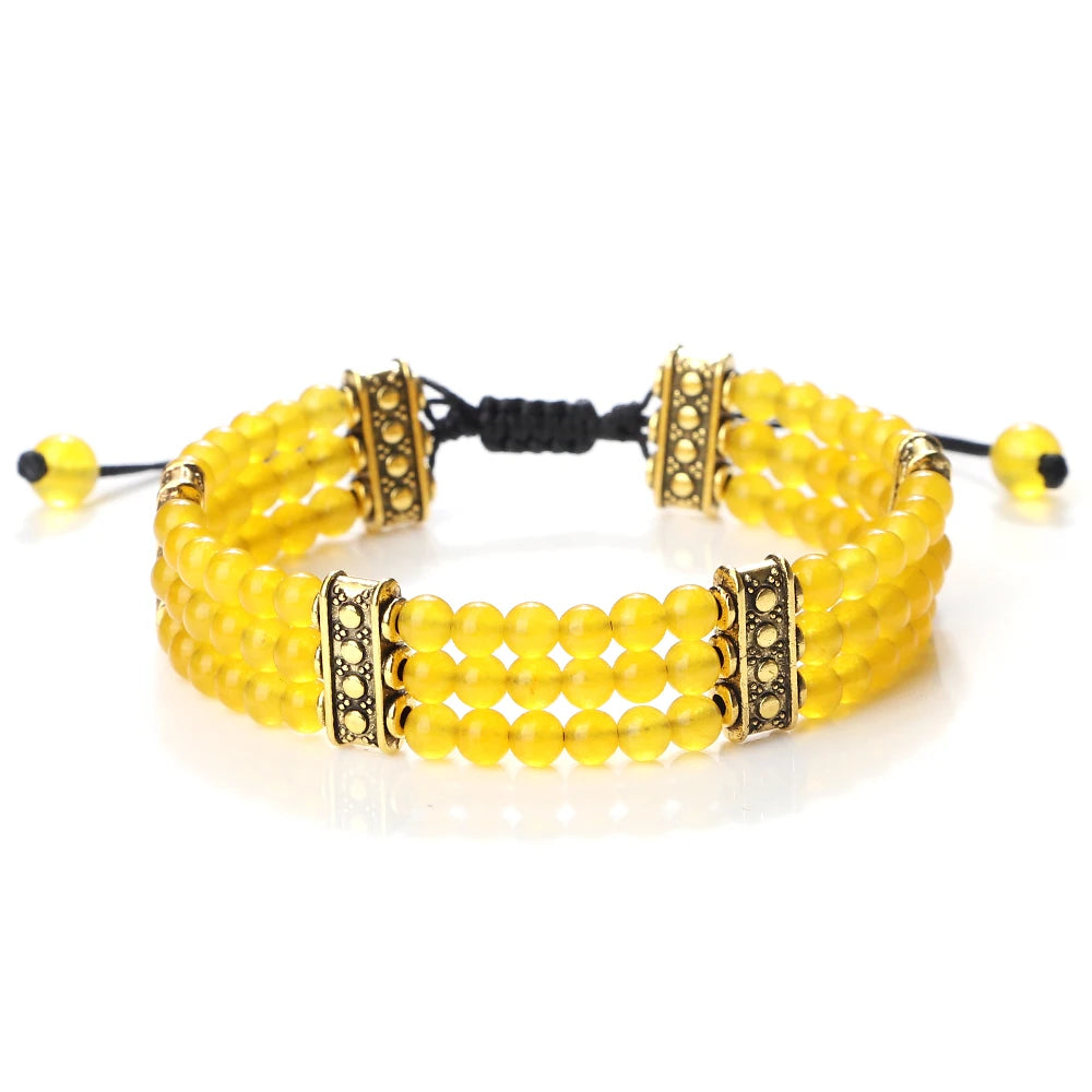 4mm Natural Stone Braided Energy Yoga Bracelet