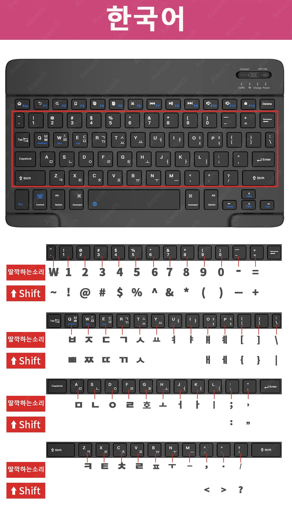 Keyboard For Tablet Android iOS Windows Wireless Mouse Keyboard Bluetooth-compatible Rainbow Backlit Keyboard For iPad Phone