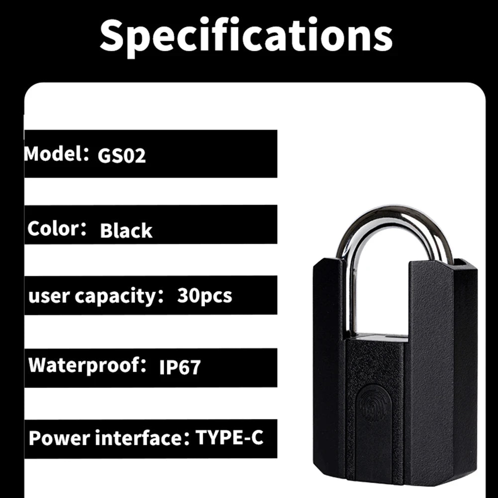 BBDHOME Smart Padlock TTlock App Control Fingerprint Keyless Waterproof IP67 Outdoor Biometric Tough Suitable Gym High Quality