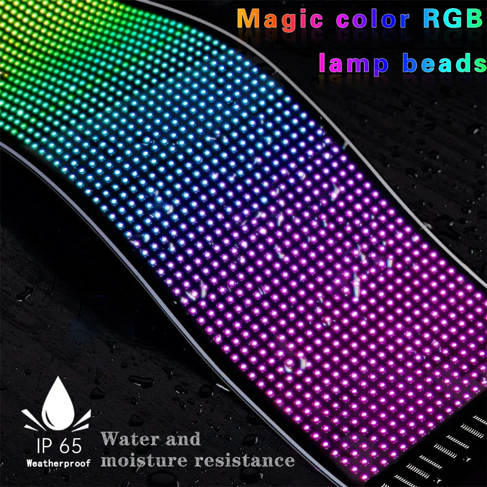 LED Matrix Pixel Panel USB 5V RGB Car Sign Bluetooth App Control Flexible Addressable Pattern Graffiti Scrolling Text Animation