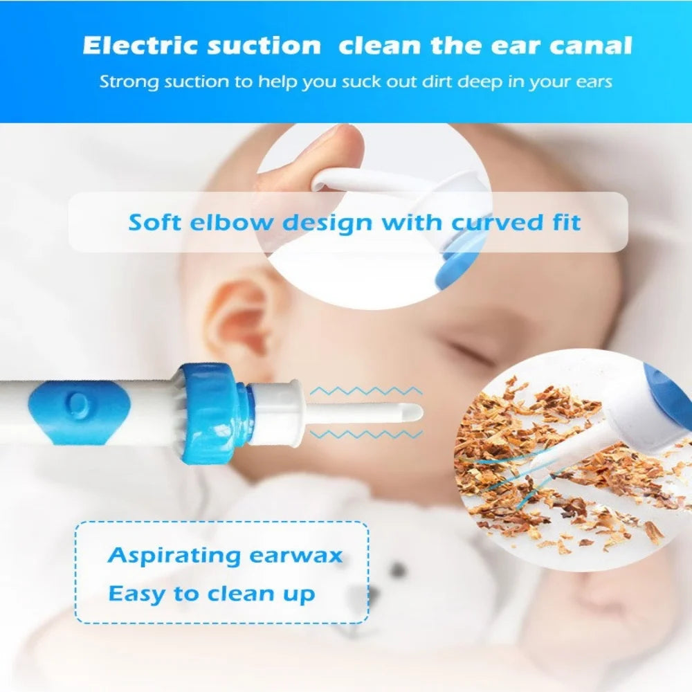1Pc Electric Earpick for Children and Adults Ear Wax Removes Tools Protable Electric Ear Cleaner Machine Vacuum Cleaning Earwax