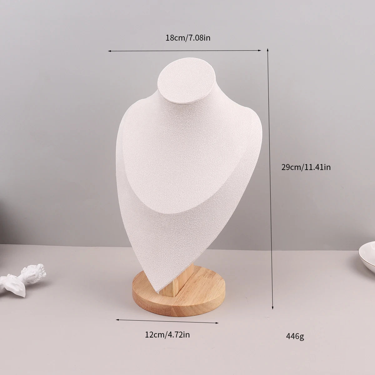 Velvet Portrait Necklace Jewelry Display Mannequin Bust Stand