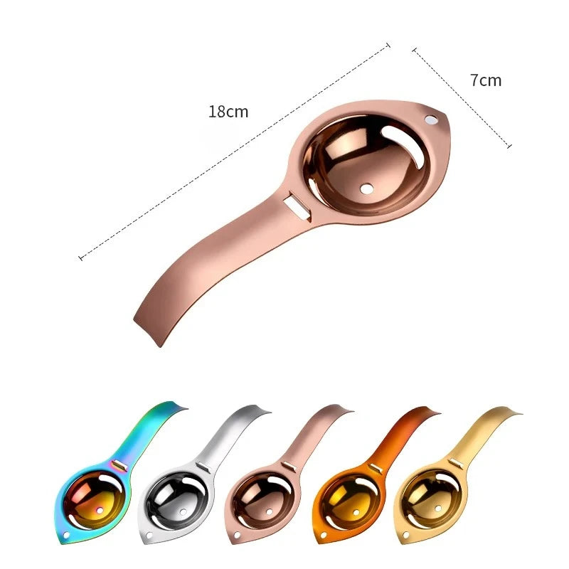 1 Separador de Ovos em Aço Inoxidável Separador de Gema e Clara com Cabo Filtro de Ovos Divisor de Ovos Ferramentas de Cozinha para Cozinhar e Assar Utensílios de Cozinha