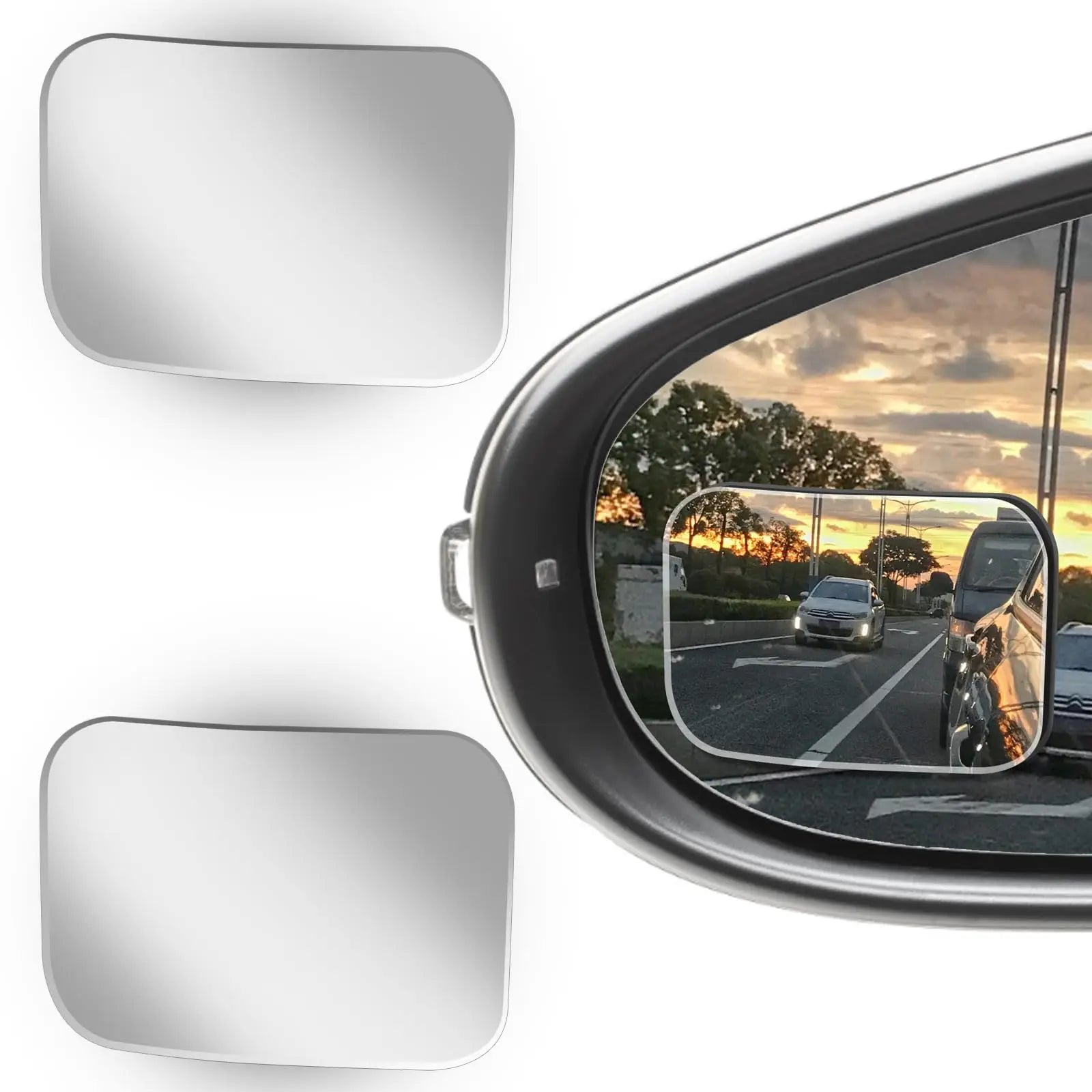 2Pcs Car Blind Spot Mirror, 360 Degree Adjustable HD Glass Convex Mirror, Angle Rear View Mirror for Car SUV Reverse Parking
