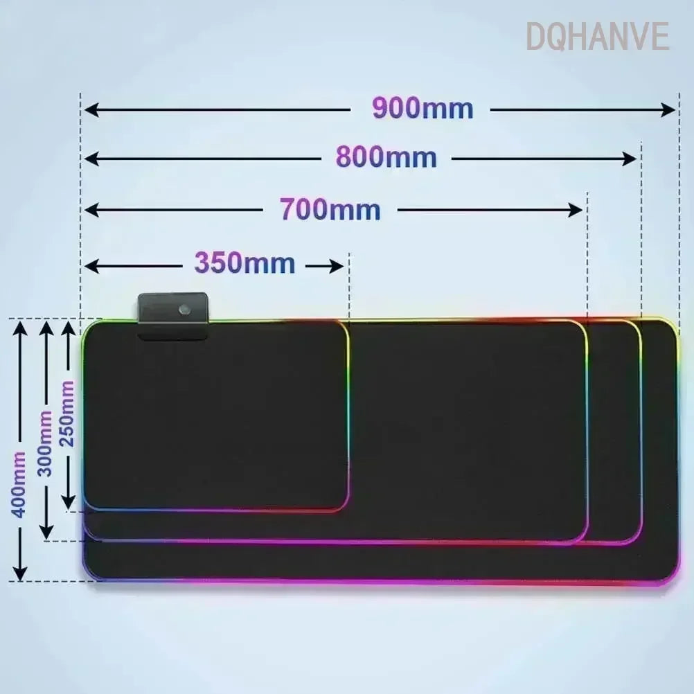Pink Girls RGB Anime Rubber Mouse Pads XXL Cute Large LED Lighting PC Computer Mousepad Colorful Glowing Deskmat Backlight Mat