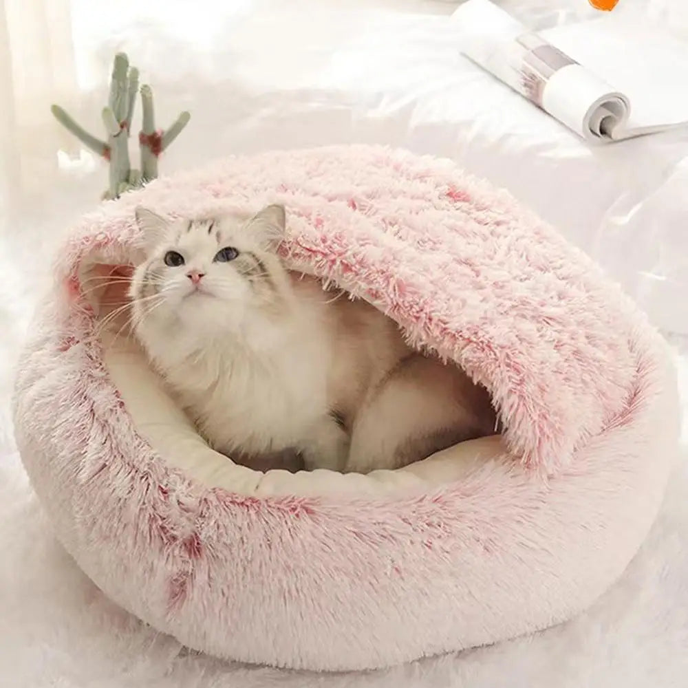 Cama de Inverno Redonda em Pelúcia para Gatos, Almofada para Gatos, Casa Quente para Gatos, Cesto para Gatos, Saco de Dormir para Animais de Estimação, Ninho para Gatinhos, Canil para Cães e Gatos