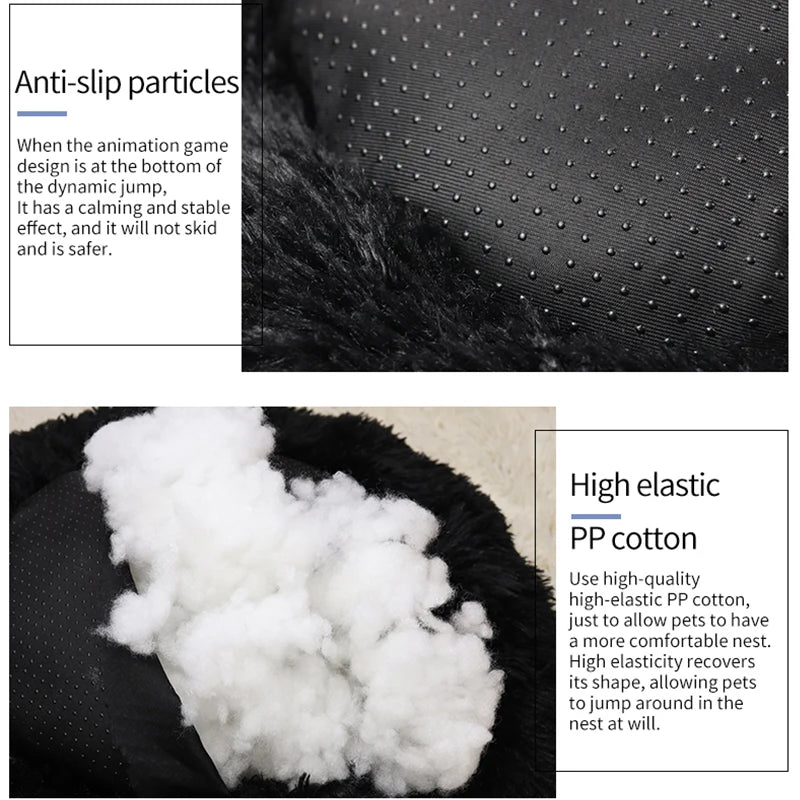 Cama Para Animais De Estimação Super Macia Para Gatos Pelúcia Tamanho Normal Lavável Cama Calmante Cama Donut Artefacto De Dormir Confortável Adequado Para O Inverno