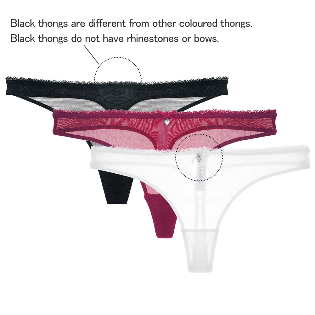 Push Up Lace Transparent Bra and 2-Pack Panties Set