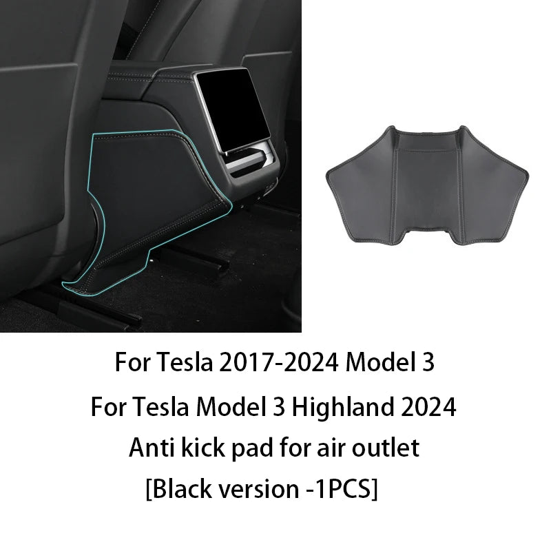 Tesla Model 3 & Y Leather Seat Back Kick Protectors