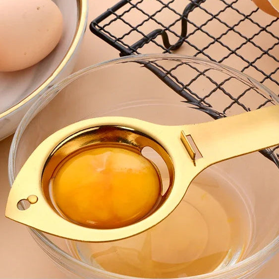 1 Separador de Ovos em Aço Inoxidável Separador de Gema e Clara com Cabo Filtro de Ovos Divisor de Ovos Ferramentas de Cozinha para Cozinhar e Assar Utensílios de Cozinha