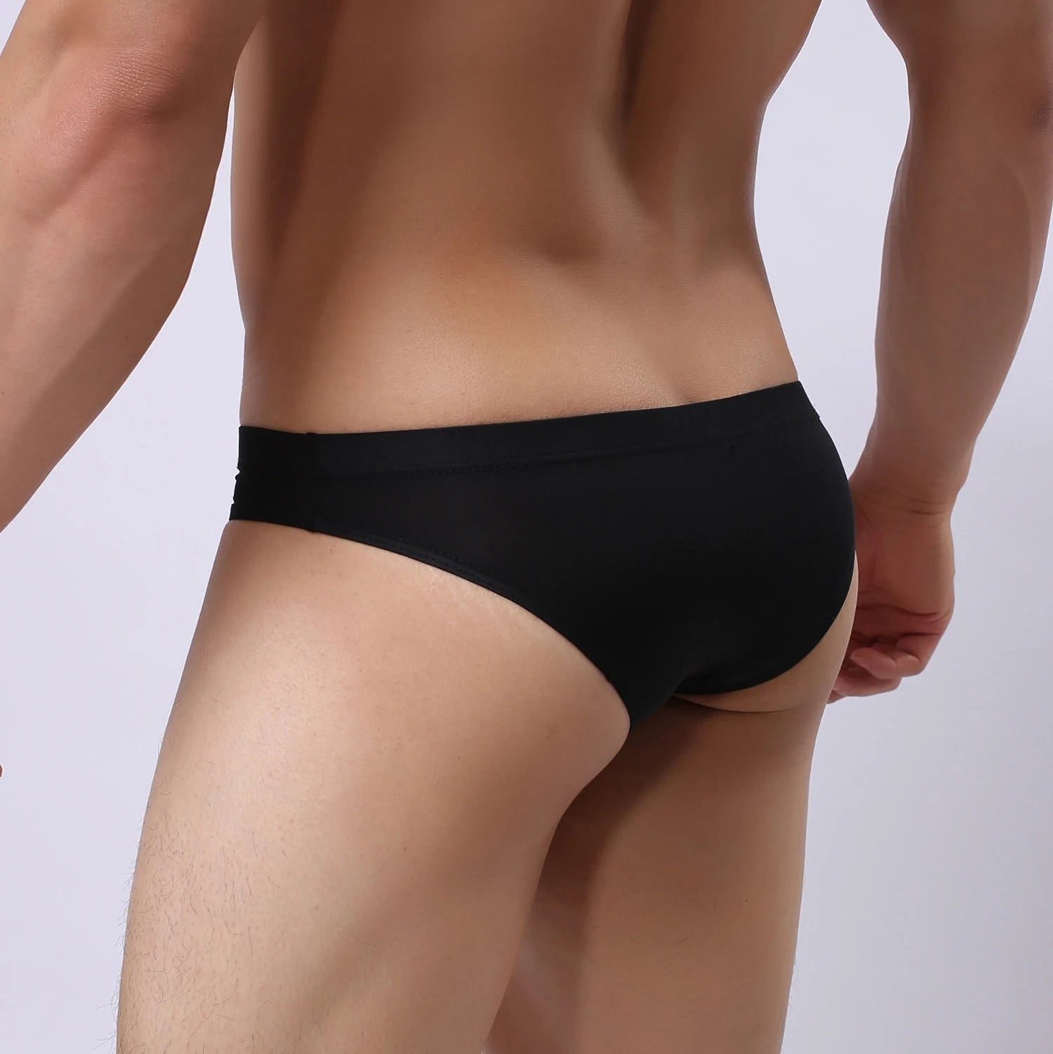 Men's Transparent Low Waist Jockstrap Thong