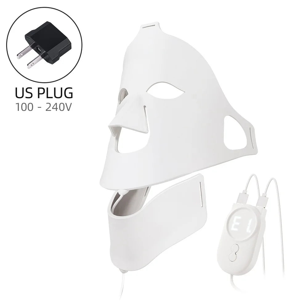 Professional 7-Color LED Facial & Neck Mask – 168 LED Therapy | Medical-Grade Silicone