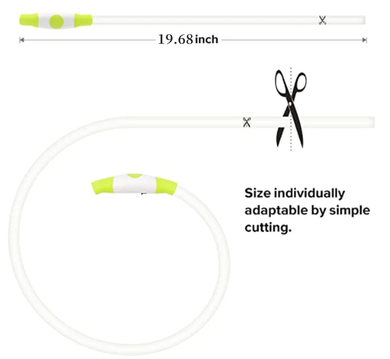 USB Rechargeable LED Luminous Safety Dog Collar - Cut-to-Fit