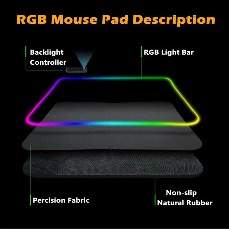 Large Keyboard Mats Fashion Chinese Dragon RGB Gaming Mousepad Big LED Mat PC Deskmat Luminous Mouse Pad Table Rug With Backlit