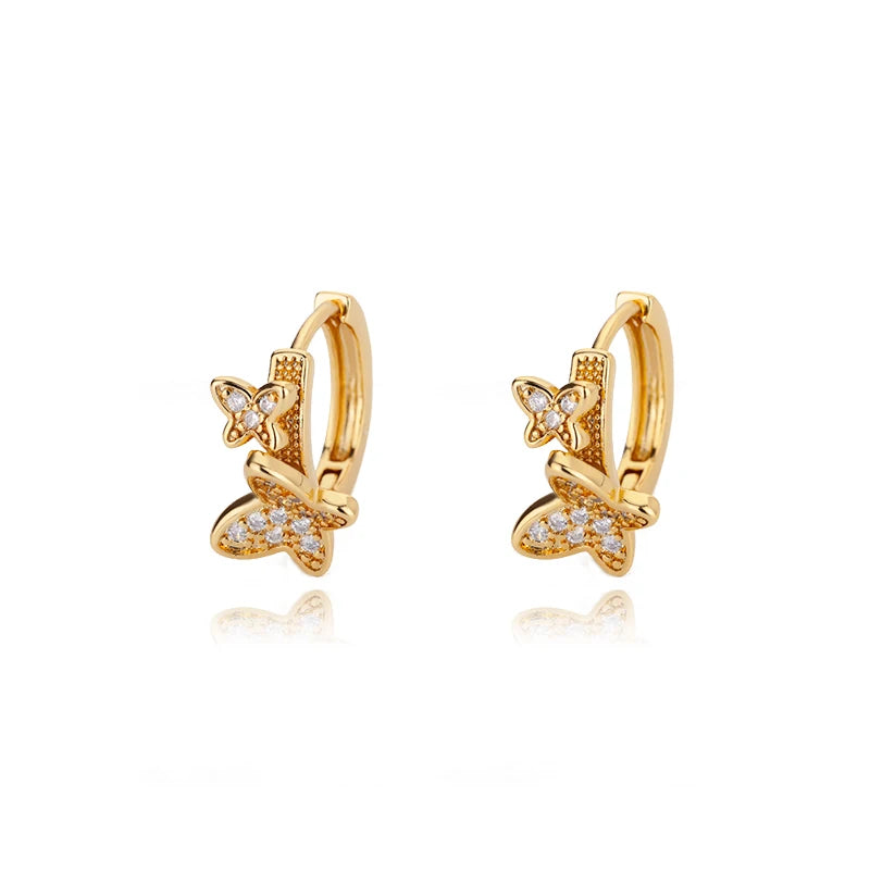 Modern Butterfly Gold Stainless Steel Hoop Earrings Trend