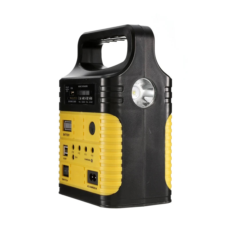 Portable Solar Generator System 3 Bulbs Radio Outdoor Solar Power Panel Camping Kit LED Emergency Lighting with Remote Control
