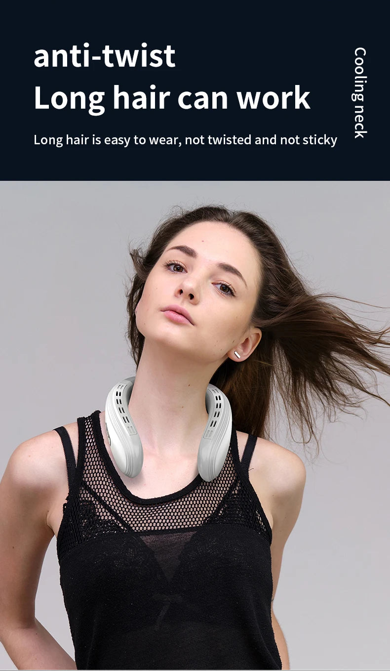 Portable Semiconductor Cooling Neck Fan with 5200mAh Battery