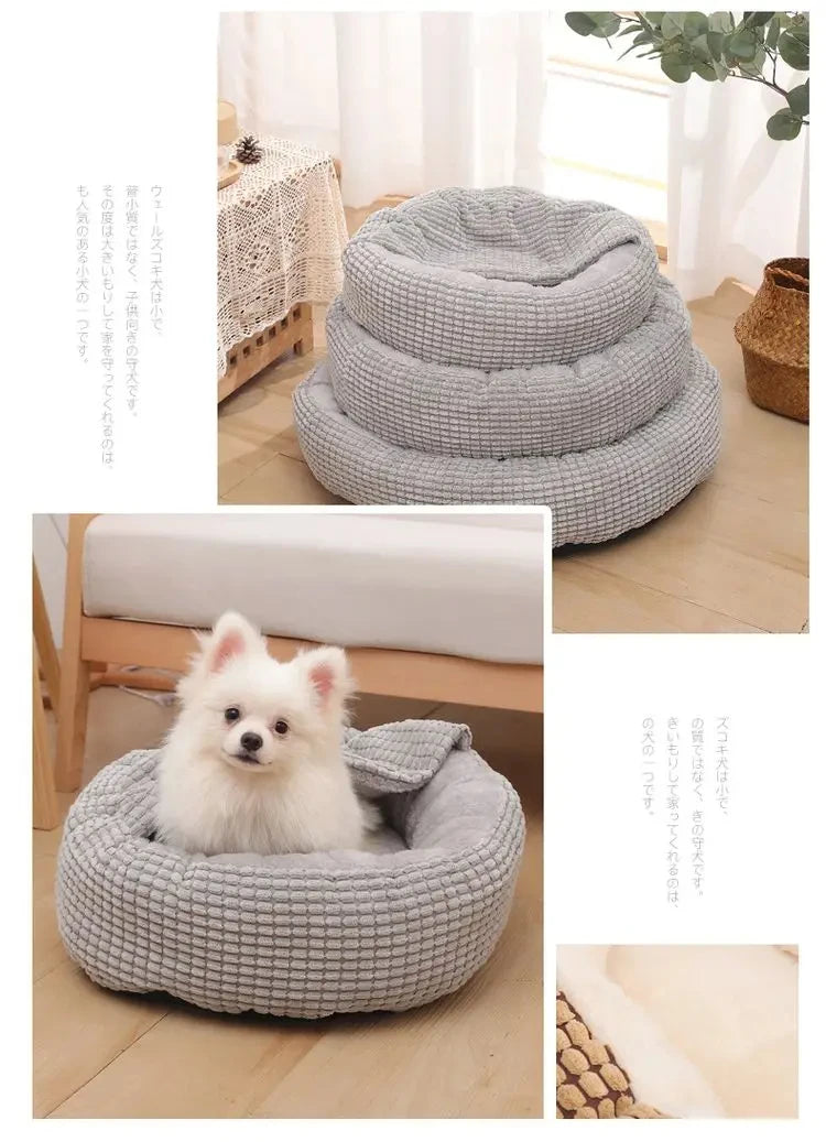Cama Redonda Para Animais De Estimação Cão Gato Cachorro Casa Tapete Quente Cobertores De Inverno Cama Ortopédica Fofa Para Gatos E Cães, Adequada Para O Inverno