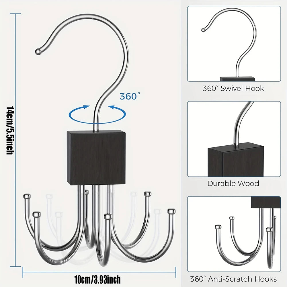 360° Rotating Stainless Steel Six-Claw Belt and Accessory Hanger
