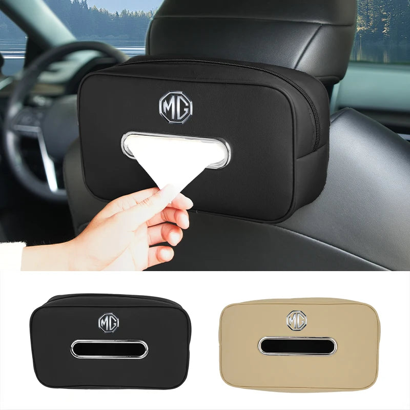 Car Seatback Tissue Box Armrest Paper Napkin Storage Bag Accessories  For Morris Garages MG 6 3 5 7 TF ZR ZS HS GS GT Hector