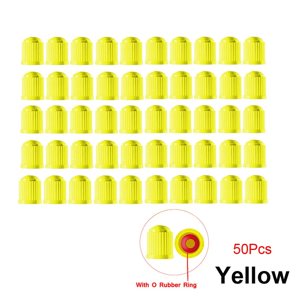 10/25/50/100Pcs Tire Valve Caps, Plastic Car Tire Stem Dust Covers Universal Valve Caps for Cars, Bicycle, Trucks, Motorcycles