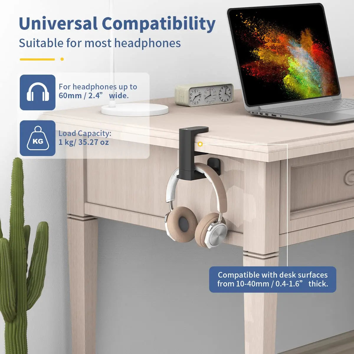 Headphone Bracket Swivel Mounted PC Gaming Headset Stand Holder Under Desk Hanger Hook Earphones Display Stand With USB Ports