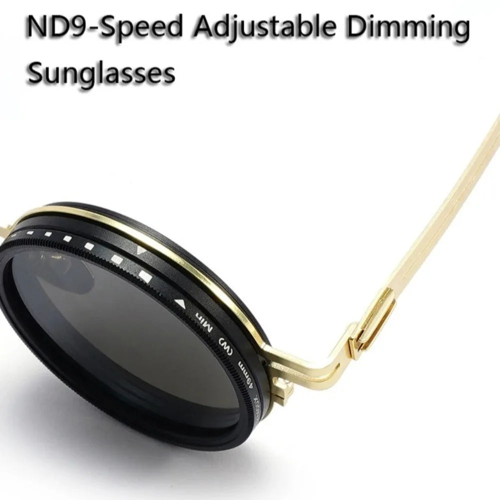 Óculos de Sol de Pesca UV400, ND2-400, com Escurecimento Ajustável, 9 Níveis, com Caixa de Óculos
