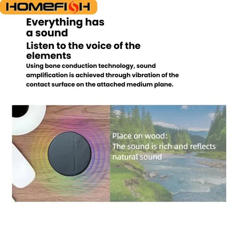 HOMEFISH B1 Portable Bone Conduction Bluetooth Speaker Mini Wireless Vibration Speaker HiFi Stereo TWS for Home Outdoor Travel