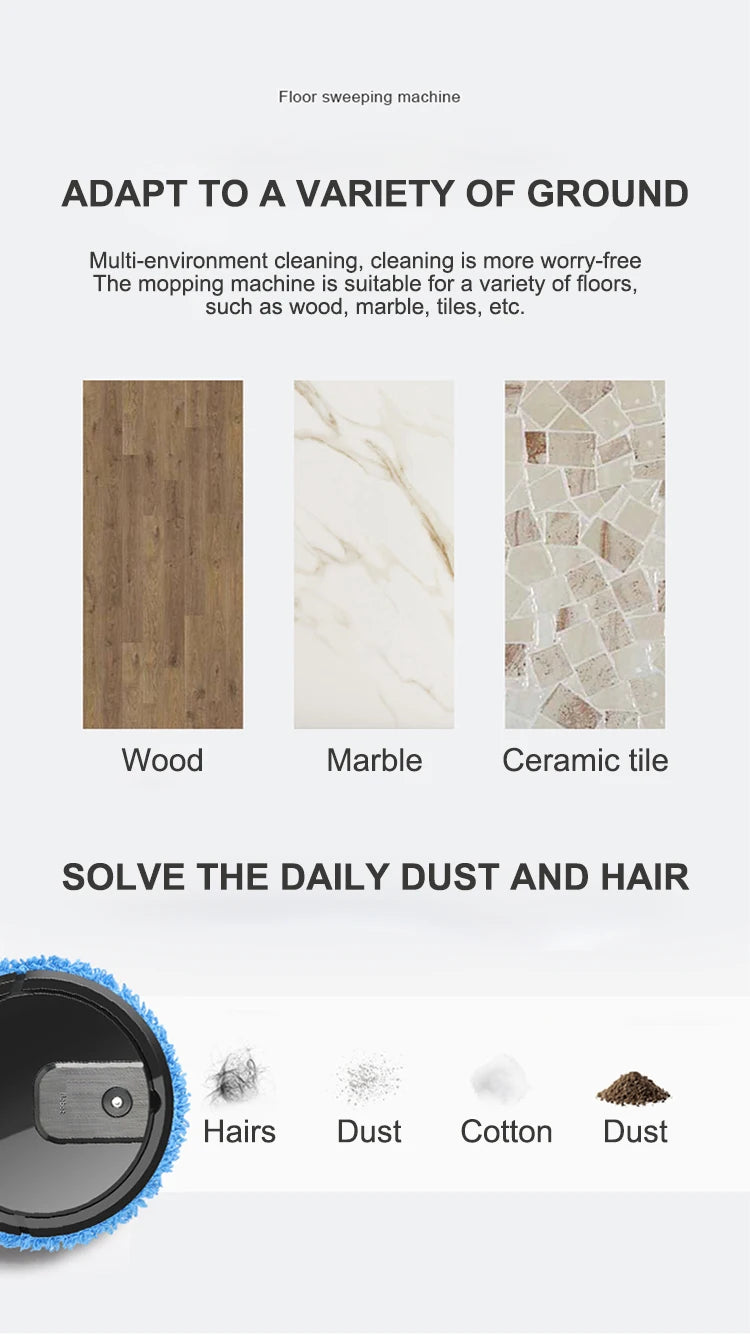 Smart Sweeping and Mop Robot Vacuum Cleaner Dry and Wet Mopping Rechargeable Robot Home Appliance with Humidifying Spray