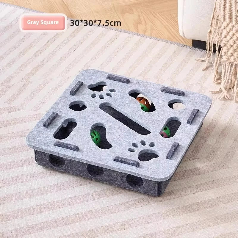 Interactive Suede Puzzle Box and Ball Exercise Cat Toy