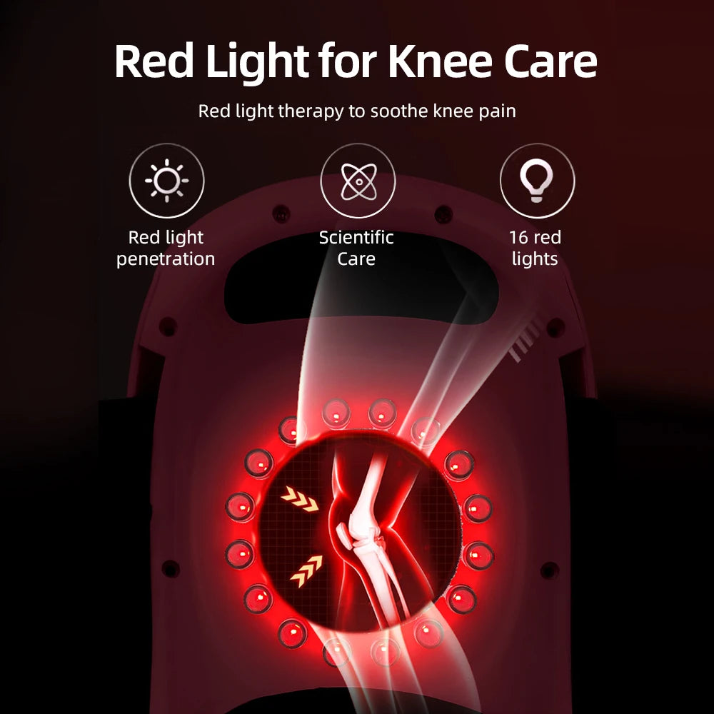 Electric Knee Massage Pad 3 Levels Wireless  3D Airbag Hot Compress Vibration Massager with Red Light Knee Massage Health Care