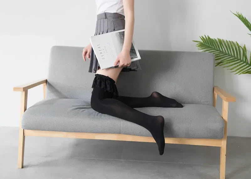 Lace Ruffle Lolita Knee-High Cosplay Socks