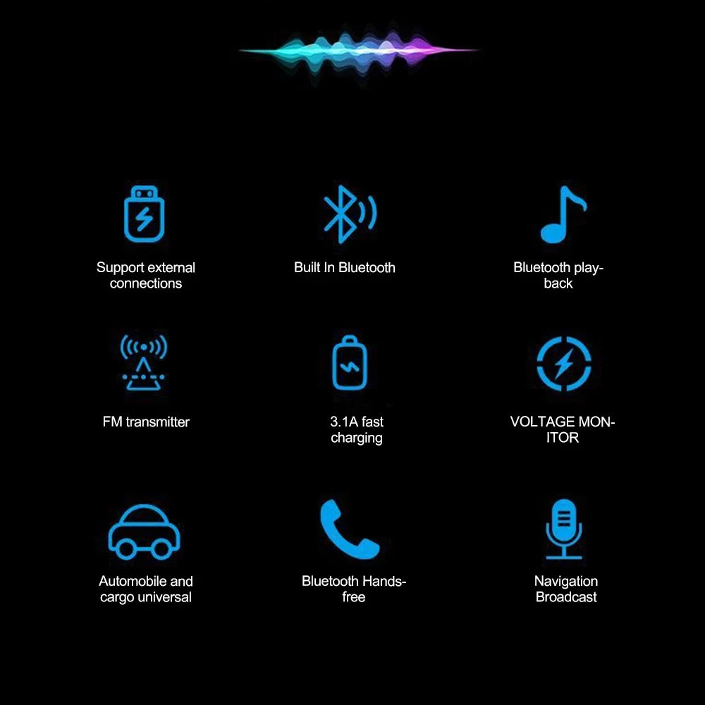Car Cigarette Lighter Bluetooth 5.0 Car FM Transmitter PD Type-C Dual USB Ambient Player Car MP3 Charger Smartphone Charge