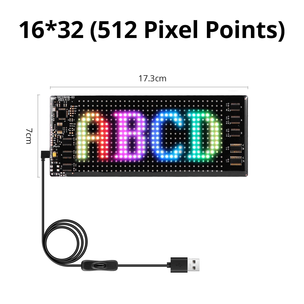 LED RGB Matrix Panel Rolling Advertisement LED Sign USB 5V with Remote Programmable logo light for Car Shops Offices Restaurants