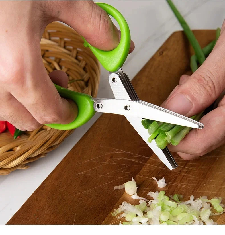 Multi-Layer Stainless Steel Herb & Scallion Kitchen Scissors