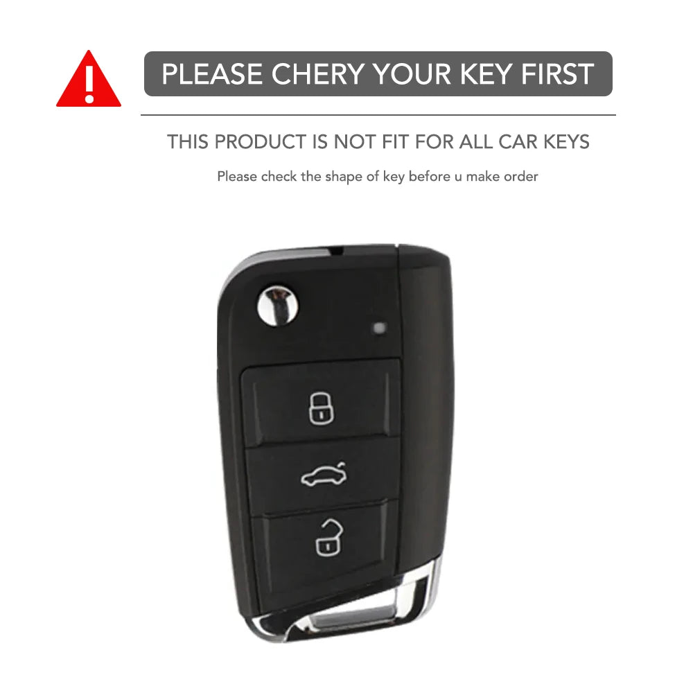 Zinc Alloy + Leather Car Key Case Cover for VW Polo Tiguan Passat Golf Jetta Lavida Golf Tiguan T-roc T-cross for Skoda Octavia