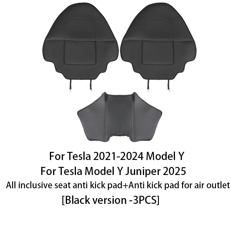 Tesla Model 3 & Y Leather Seat Back Kick Protectors