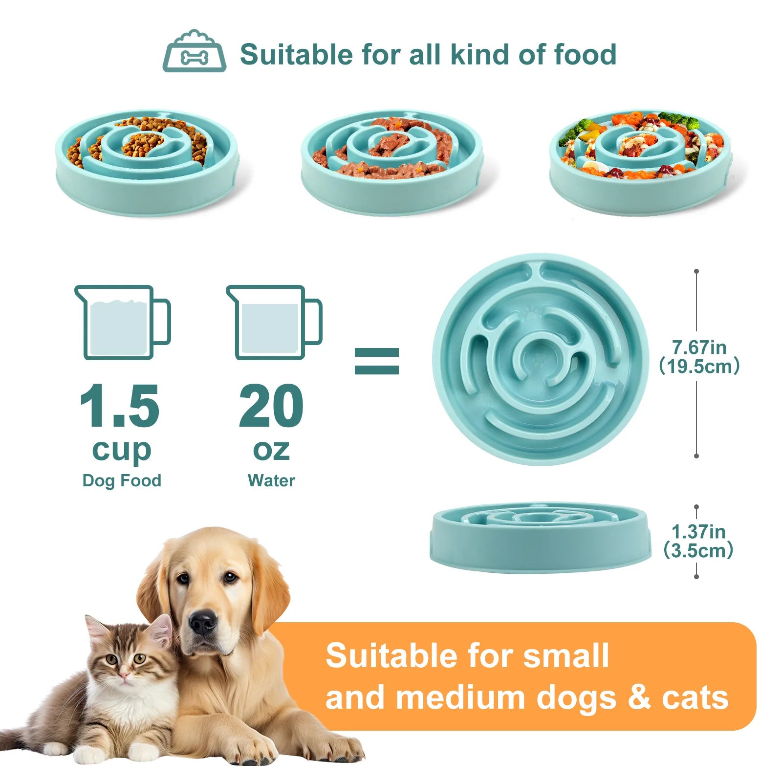 Universal Non-Slip Slow Feeder Pet Bowl