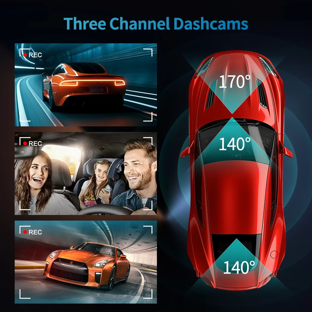 Câmara de Tablier 4K Imagebon H50 de 11.3" ADAS CarPlay Sem Fios e Android Auto Gravação de 3 Canais Time Lapse Monitor de Estacionamento 24h Caixa Negra